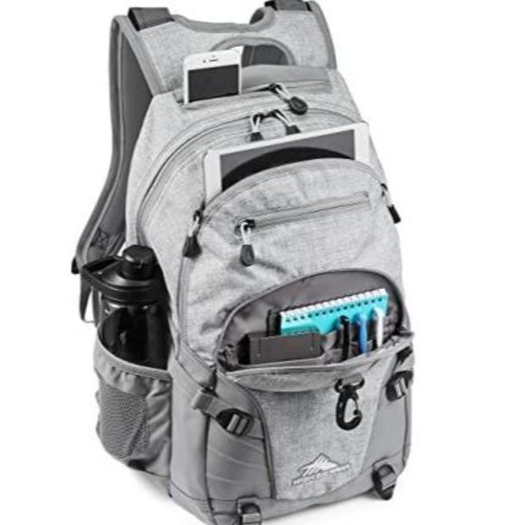NWT High Sierra Backpack Waterproof School Hike Laptop Books Travel Silver Gray - Picture 4 of 11